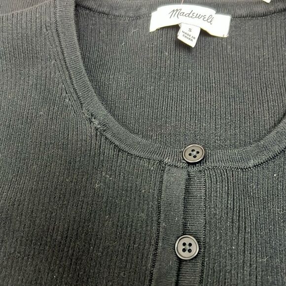 Madewell NU545 Black and White Blanket-Stitch Crewneck Sweater Tank NWT size s - Picture 12 of 12